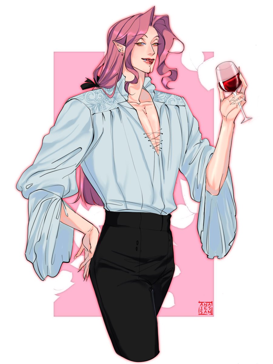 AnaiesSan's tweet photo. A toast to eternal youth 🩸🍷’
.
#SajaBoys #KpopDemonHunters ‘
. https://t.co/IMmtaKMyhy