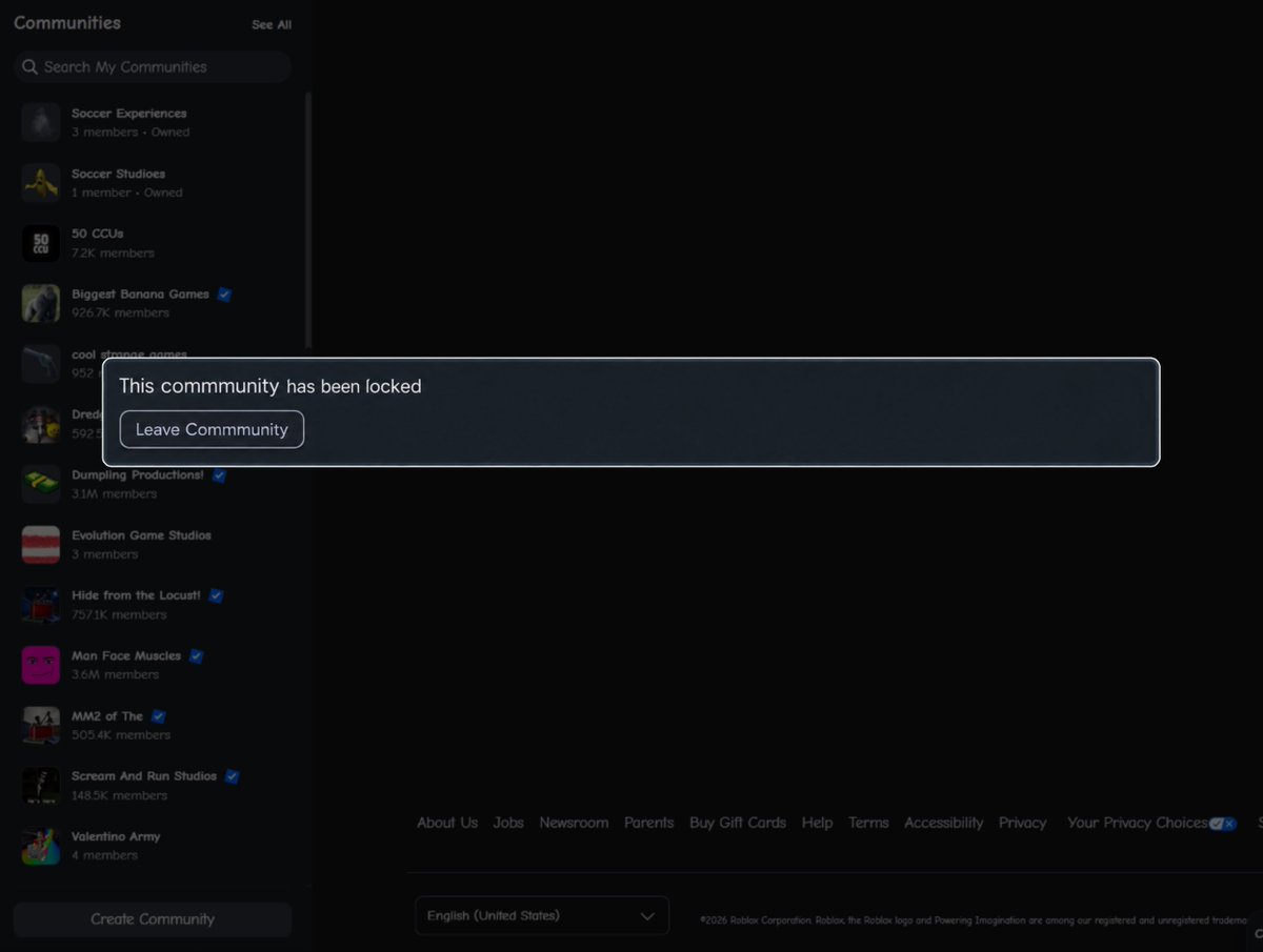 RoAssetsRBLX's tweet photo. Roblox has now LOCKED our group
This group had over a MILLION Robux and years of development work. It’s now all at risk.

The holder account was terminated for less than 24 Hours and got un-terminated without us appealing. When we checked all our groups 1 of them were locked with over 1 MILLION Robux.

We've been reaching out to Roblox for a little under a month, and we still haven't gotten a response.

Please @robloxdevrel, I need someone to look into this.

#RobloxDev #RobloxDeveloper