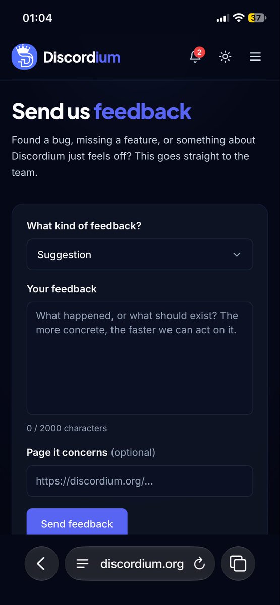 discordiumorg's tweet photo. 💬 Your voice matters at Discordium!

Got a feature idea? 💡
Found a bug? 🐛
Something we could improve? 🚀

Our Feedback Hub lets you share suggestions, report issues &amp; help shape the future of Discordium! 💜

🔗 https://t.co/5rndBIe6kQ

#Discordium #Discord #Feedback https://t.co/i1UkB7oUjH