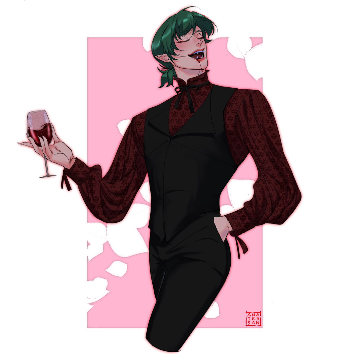 AnaiesSan's tweet photo. Relax! I only bite people I like 🩸🍷 ‘
.
#SajaBoys #KpopDemonHunters ‘
. https://t.co/6K2YV4z5Kp