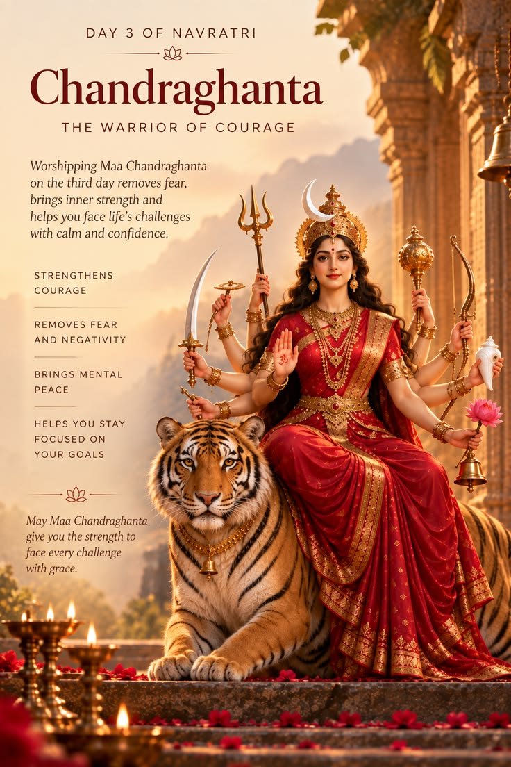 urbanrural1's tweet photo. @Abs261 Namashkar Abha.🙏🕉🚩🏹🔱🌼🌻🪷🌷✨️Third Day of Navarathri.May Maa Chandraghanta's blessings be bestowed on you. ✨️✨️✨️♥️♥️♥️♥️🌹🌹🌹 https://t.co/rPmxZa01Lw