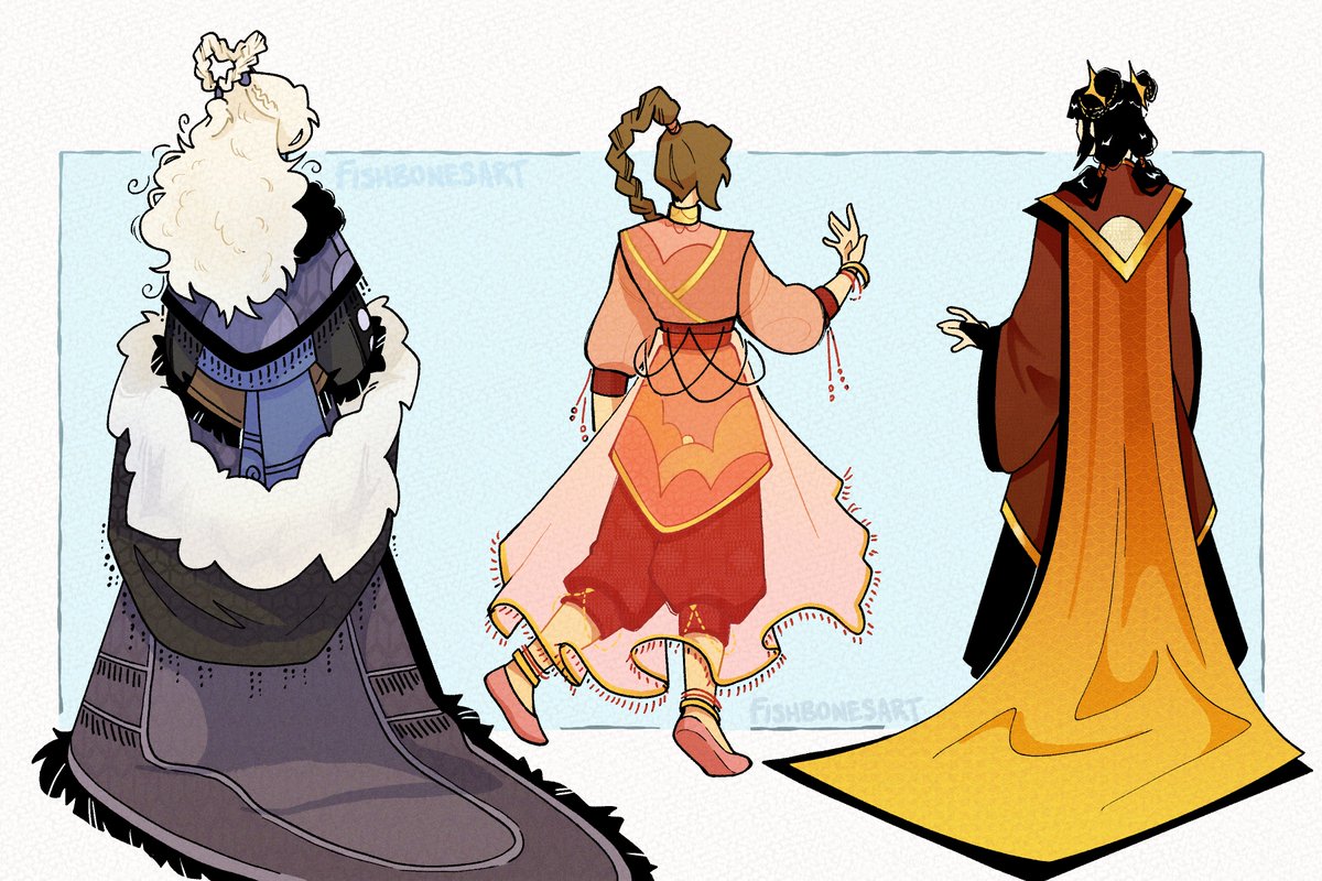 FishbonesArtt's tweet photo. ATLA God AU

felt like you guys deserved full-body shots of the Day/Night cycle girls... Their backs are much more interesting than their fronts though so :)

#atla #yue #tylee #mai #mailee https://t.co/A9qpuJAXXK