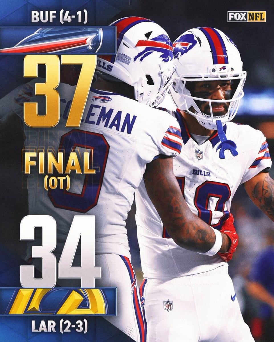 Cover3NFL's tweet photo. BILLS WIN AN ABSOLUTE THRILLER OVER THE RAMS! #NFL #MNF https://t.co/FwNl0TntYK