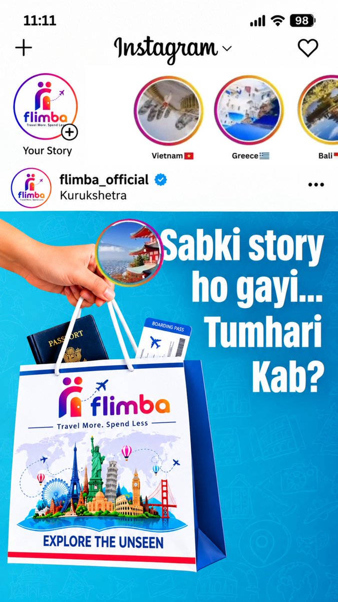 imnoN99ER's tweet photo. Sabki story ho gayi... tumhari kab? Travel more, spend less. Flimba ke saath apni next adventure plan karo. Call: 9053313888 https://t.co/4hfRLCbbrX