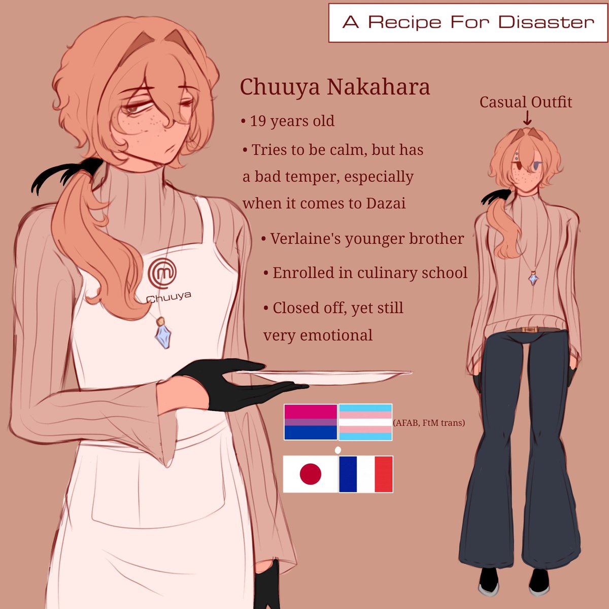 Sw1tchB69's tweet photo. Hello Twitter my name is Blade and I made a skk MasterChef AU, otherwise titled "A Recipe for Disaster"

I'm new to this app as in I don't know how to properly post so don't mind me being awkward 

I'll follow up with details about the AU soon 👀

#soukoku #bungostraydogs https://t.co/3LSRGJLyFu