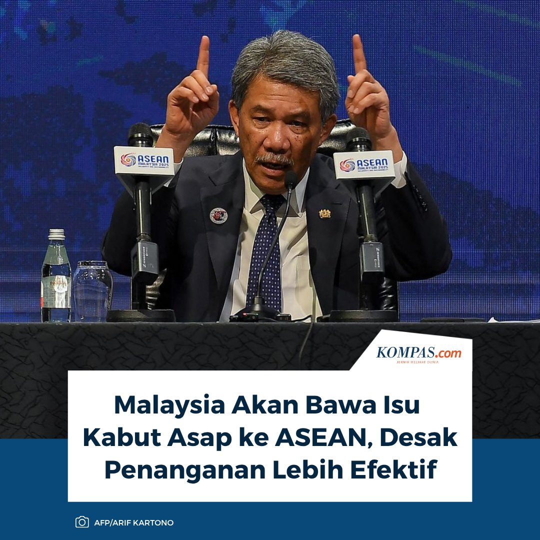 kompascom's tweet photo. Malaysia Akan Bawa Isu Kabut Asap ke ASEAN, Desak Penanganan Lebih Efektif

Baca di https://t.co/GBypMX9ltL https://t.co/IvQSvBRtoN