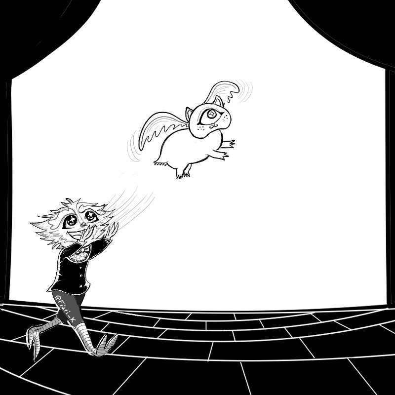 Fiari_K's tweet photo. Día 12. Lanzar

Hernevalito enseñándole a Fabuladora a volar jiji (debo mejorar mis fondos TnT)
#inktober2026 #Frankelda https://t.co/TY75Kr5Kcb