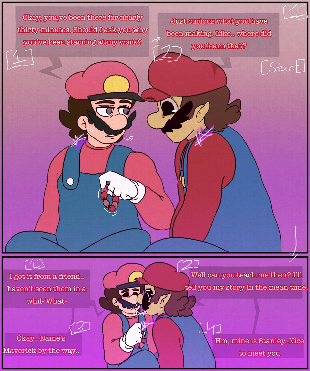 UnnieFnf's tweet photo. So, I head canon that Stanley can be too close foe their own comfort so yeah. I imagine how my oc Maverick and Stanley first met

#mariomadnessv2 #mariomadnessgb #mariomadnessstanley #ocart #digitaldrawing https://t.co/acV4pJSMDD