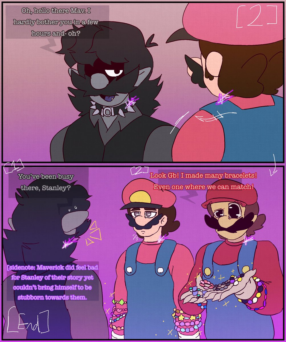 UnnieFnf's tweet photo. So, I head canon that Stanley can be too close foe their own comfort so yeah. I imagine how my oc Maverick and Stanley first met

#mariomadnessv2 #mariomadnessgb #mariomadnessstanley #ocart #digitaldrawing https://t.co/acV4pJSMDD