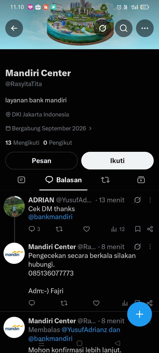 cembok260383's tweet photo. @YusufAdrianz @bankmandiri Awas jangan dihubungi no WA 👇 
Akun palsu 👇 
Akun anjing penipuan 👇 https://t.co/z8XPlV19bF