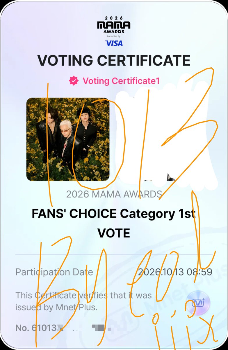 Byeol_iiix's tweet photo. I Vote #2026MAMAVOTE Fan's Choice Category for #BIGBANG.
10/13 https://t.co/IBs1MplfZY