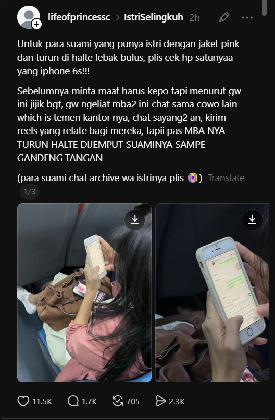 gretaamelia7's tweet photo. Ketahuan selingkuh.. ❌
Di spill selingkuh sama netizen  ✅ 🤣🤣 https://t.co/TEFKXA7ooY