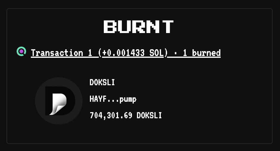 dokslitoken's tweet photo. The first $DOKSLI buyback and burn is complete.
700K+ $DOKSLI burned today 🔥

https://t.co/p3cA7hsGvs https://t.co/Dm0LZDDCuU