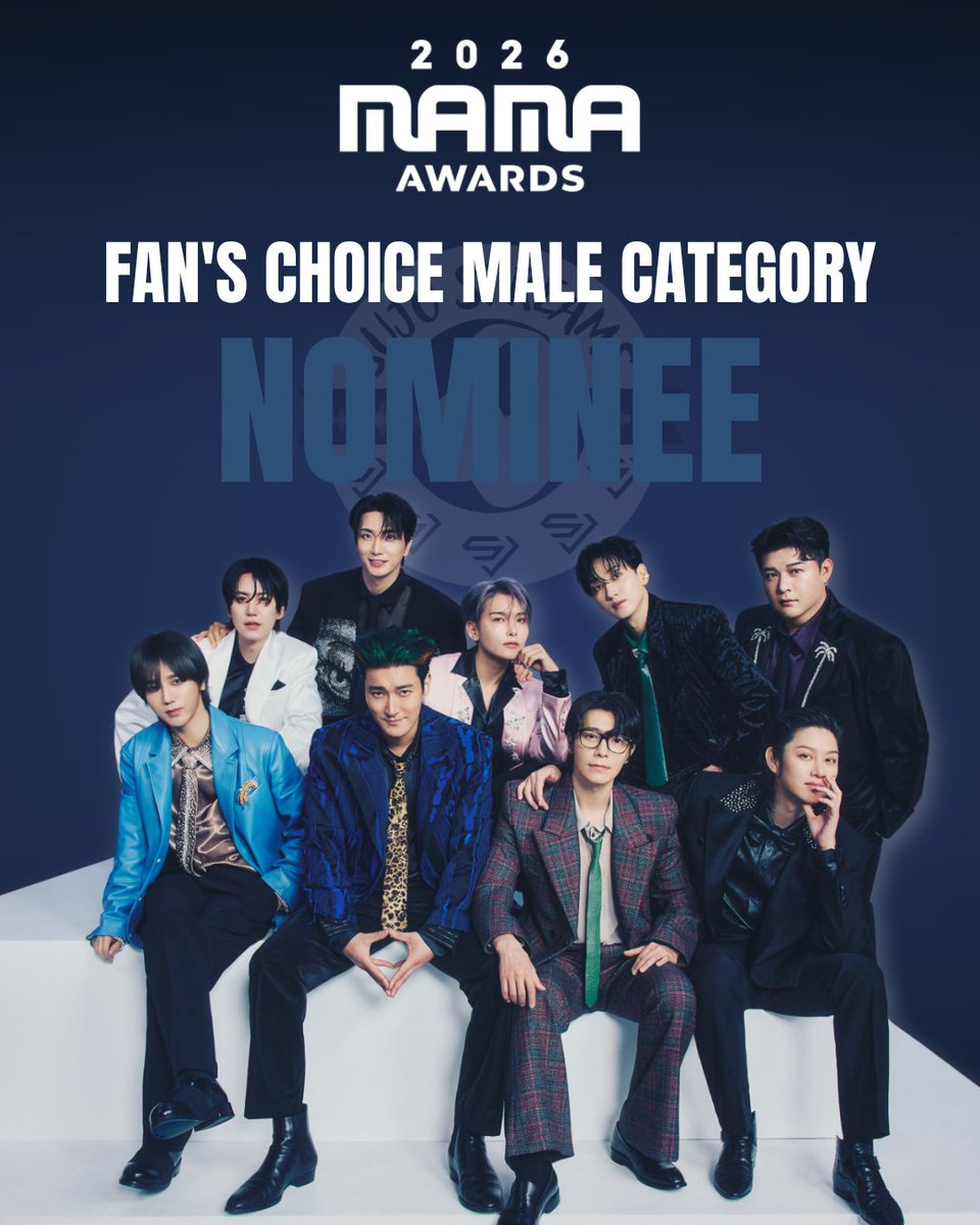 sujustreams's tweet photo. #SUPERJUNIOR HAS BEEN NOMINATED FOR #2026MAMAVOTE ‼️

🗳️ Vote using the official HASHTAG (Artist + 2026MAMAVOTE) and Mnet Plus App.

 📆 Voting Period
- 1st Round : 26.10.12 - 26.10.22
- 2nd Round : 26.10.28 - 26.11.08

Top 10 will be announced as winners 🏆💙

@SJofficial https://t.co/jrPCQUIU5L