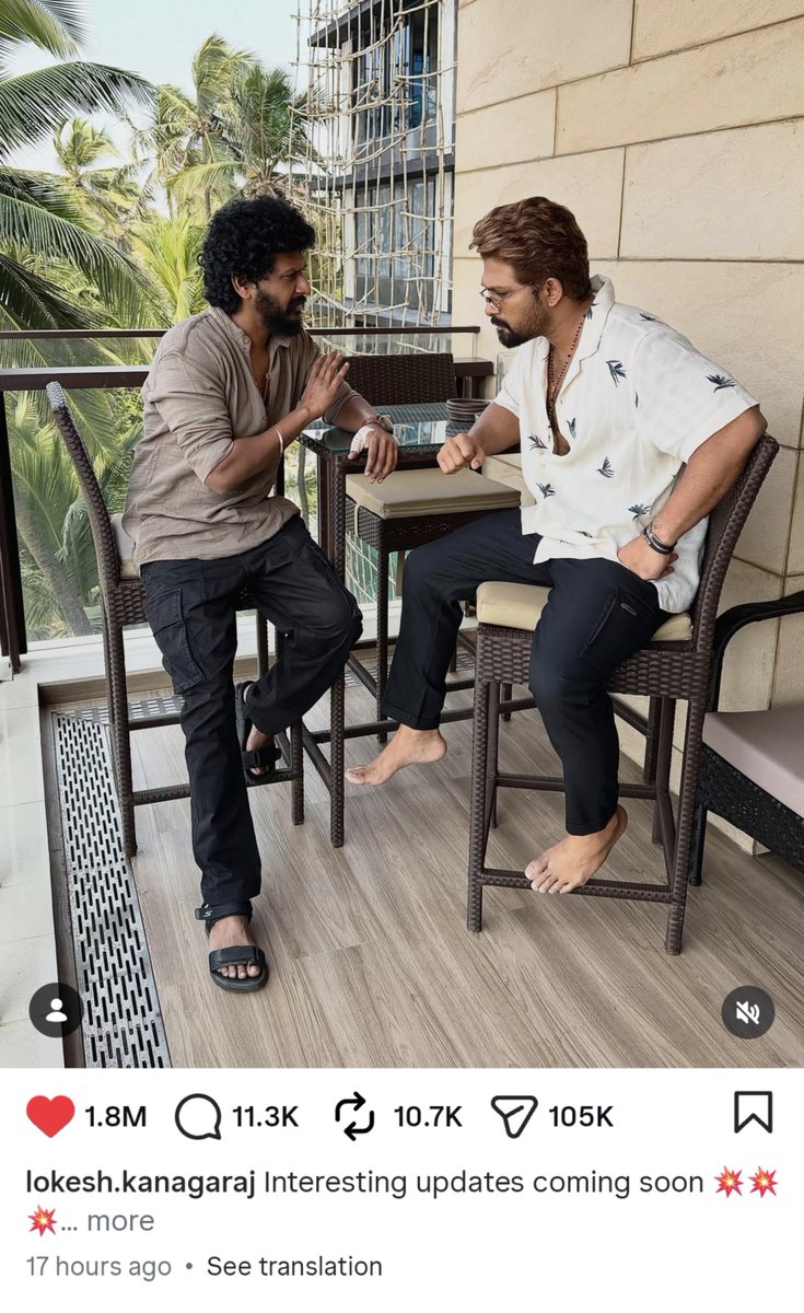 ursHemanthRKO's tweet photo. 1.8 MILLION LIKES 🙏

Lokesh Kanagaraj Posted a Sudden Casual Pic With Allu Arjun

Its Already a Highest Liked Post for Him in Instagram within Just 17 Hrs 🔥🔥💥🙏

His Previous Best was with Vijay 
Now it is with @alluarjun 

#AA23 @Dir_Lokesh https://t.co/s3ebnLoJRA