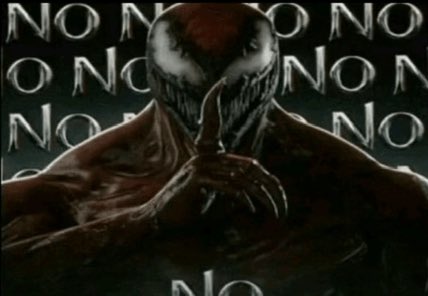 CordayCrimm's tweet photo. Who let this fucking deadbeat in here?

Just because Carnage finally made it into game after a decade they think they can just waltz back into his life? Yeah right, I don’t think so. #stayinyourplacebum https://t.co/aiVKusulZh