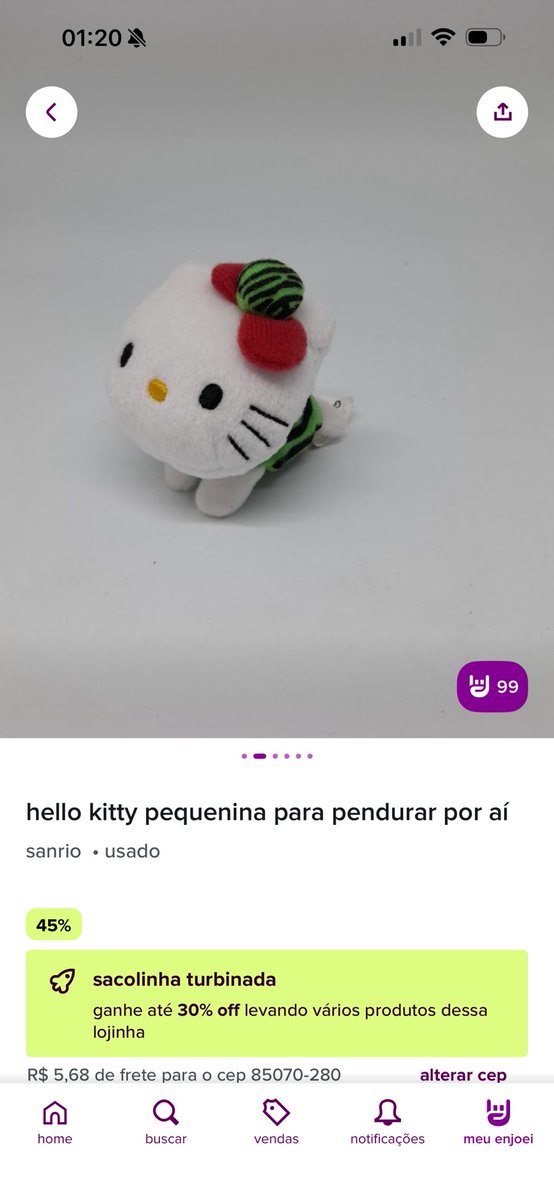 fangirldomcr's tweet photo. queria muito a hello kitty pequenina para pendurar por aí mas compraram antes de mim 🥺 https://t.co/7OvWyW60Bk