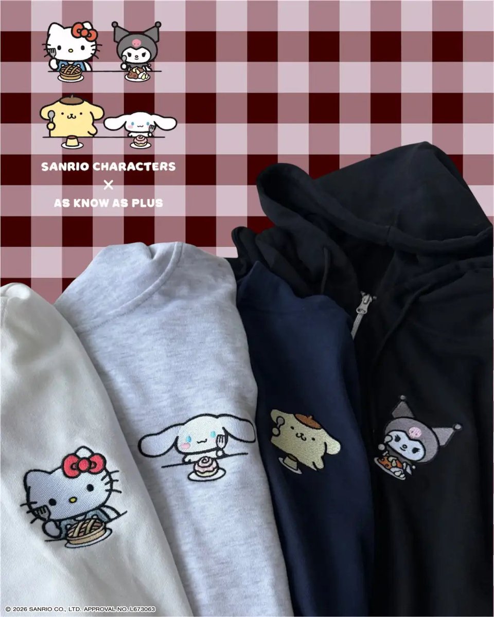 lovefan_net's tweet photo. サンリオキャラクターズのトラックジャケットが10/16(金)発売！🎀
 
ハローキティ、ポムポムプリン、シナモロール、クロミのデザインが登場✨
 
🛍️ZOZOTOWN・Rakuten Fashion・AS KNOW AS plus店舗
⏰10/16(金)18:00～販売予定
 
https://t.co/byrSOXle3z https://t.co/JlekrdmEpp
