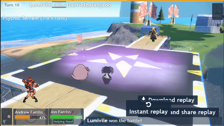 LeCetoddle's tweet photo. My first win for my return to competitive pokemon.
(Battle with @GabrielAquele) https://t.co/zNMQ4JEyI6