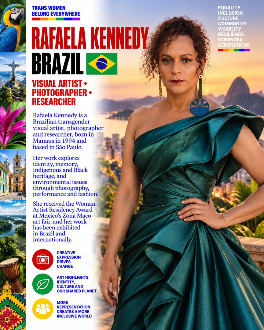 transwomenclub's tweet photo. Rafaela Kennedy is a Brazilian transgender visual artist, photographer and researcher whose work explores identity, memory, cultural heritage and environmental issues.
#RafaelaKennedy #Brazil #TransVisibility https://t.co/1MFfoYGPCc