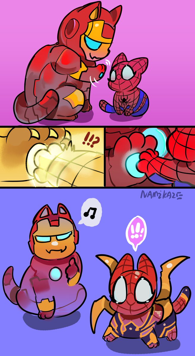 NamikazeNami1's tweet photo. #spiderman #IronMan Iron cats https://t.co/nP4dDS6JU1