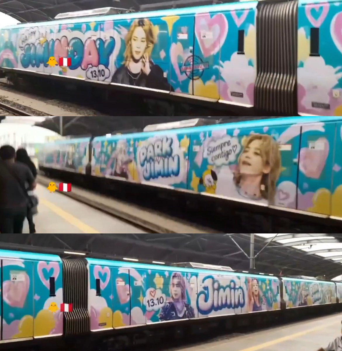 lurkingholic's tweet photo. the staff of BTS recorded jimin's train birthday project 🥹 https://t.co/LpnKtmAuLR