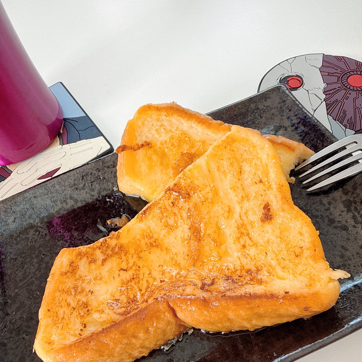 Kp0rf's tweet photo. なんかフレンチトースト仕込まれてたから作った🍞ふわふわで幸せ https://t.co/Lsb45fAL6o