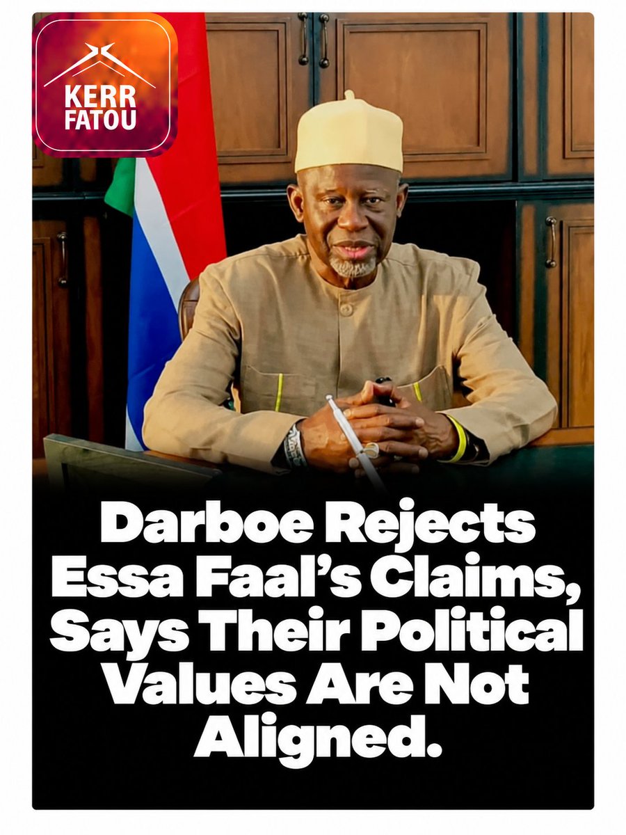 Kerrfatou's tweet photo. Darboe Rejects Essa Faal’s Claims, Says Their Political Values Are Not Aligned.
https://t.co/FfHQqrxljq https://t.co/d43TSvRhB8