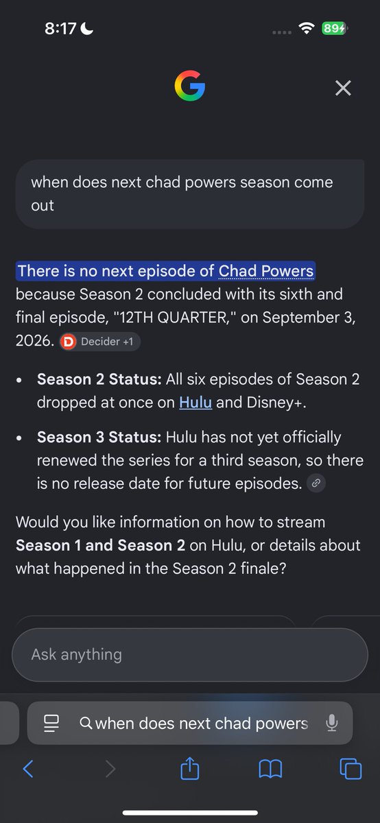 ipaperzz's tweet photo. @hulu @chadpowershulu ay bra stop playing this yall one good show https://t.co/ybieGolePp