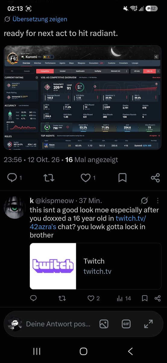 J1nnvlr's tweet photo. Statement Regarding @kispmeow and @chipvlr

If there is clear evidence that Chipvlr sells cheats, I believe Riot Games should investigate the matter and consider banning all of his VALORANT accounts in accordance with its policies. Cheating and distributing cheats undermine fair competition and damage the integrity of the game.

There are also allegations that new accounts were used to bot streamer 42azra’s stream and Discord server. I am also being accused of doxxing Chipvlr, which I strongly deny. I was streaming and recording my screen for approximately 50 minutes, and I ask that the footage be reviewed.

Chipvlr’s alleged real name is Leyton Holyoak, but I cannot confirm whether this information is accurate. If the identity is genuine, any concerns about possible illegal activity should be handled by the appropriate authorities. A name alone is not enough to establish someone’s identity or location, and I am not asking anyone to track or expose private information.

I ask @riotgames , @ItsGamerDoc , and everyone involved to review the available evidence impartially and take appropriate action if the allegations are substantiated.