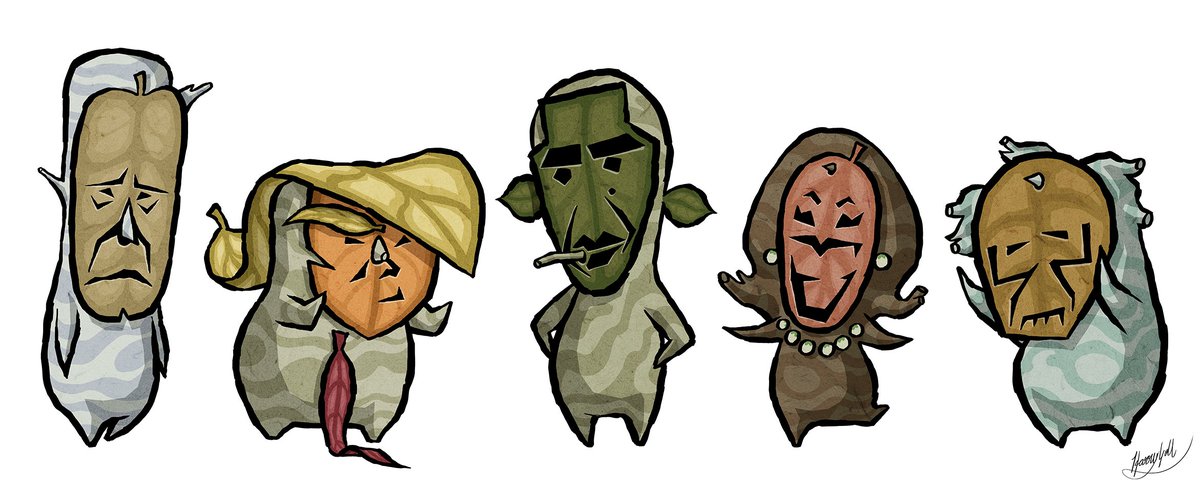 HarryGoldArtist's tweet photo. Korok Obama and his wacky pals https://t.co/aRI0PLdadK