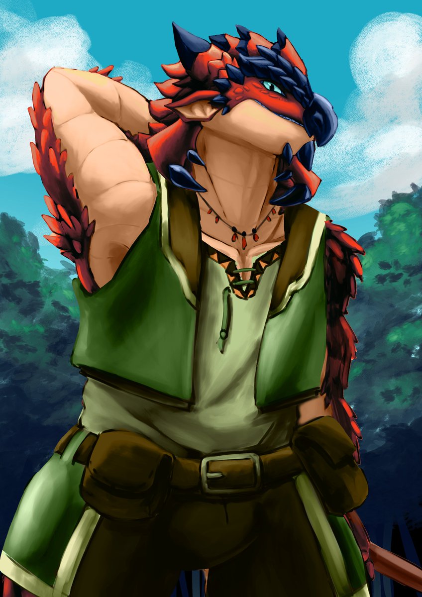 PK_Lettuce's tweet photo. Can't stop thinking about Leo, I cannot express how much I love him, my beloved 💖
Art done by @/sheikyarts on bsky!
@Hopkeeper #MonsterVillageVN https://t.co/UFhXn4WfYD