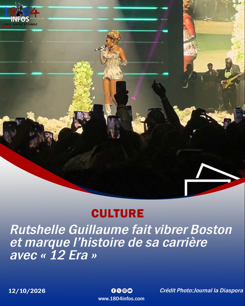 1804Infosg5's tweet photo. Rutshelle Guillaume fait vibrer Boston et marque l’histoire de sa carrière avec « 12 Era » https://t.co/TIMmJOMnh5 #ruthshelle #music #haiti #compas #1804infos https://t.co/DkYLjz9ufE
