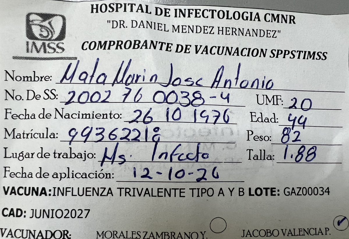 josematamarin's tweet photo. El invierno se acerca: vacúnate. Influenza, COVID-19 y en mayores de 60 años Virus Sincitial Respiratorio https://t.co/owxmfok6L4