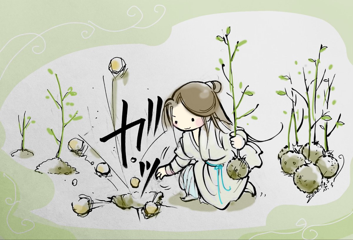 1FrBgN3b3CvTOqv's tweet photo. #TGCF 
一ヶ月目
謝憐は花の咲く木を数本担いで戻り、入り口の近くに植えた。 https://t.co/vqkzpltG6T