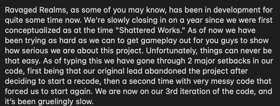 RavagedRealms's tweet photo. Hey all, this is Itisi, owner of RaRe speaking.
I'm going to level with you all, and before we read this, NO, THIS ISN'T BAD NEWS. This is a reach out for help.
#Ravagedrealms #robloxdev #juggernaut #roblox #glaghorsesimulator50billion https://t.co/ONQk7PO5Ew