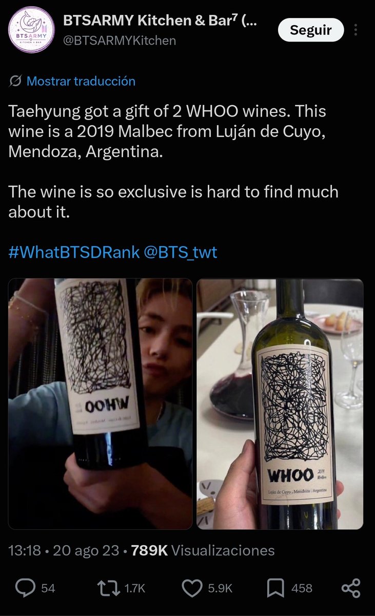 wavekooo's tweet photo. y después lo tenes a taehyung haciendo un live específicamente para mostrarte vinos mendocinos argentinos https://t.co/7TNMDzjiwg