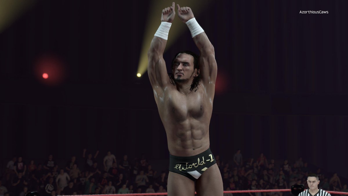 Azorthious's tweet photo. The Legend of the Cruiserweights @BASTARDPAC is Available Now on Community Creations! Includes 10 Attires, Moveset, Render, Crowd Signs, &amp; Entrance. Search Tags: Neville, Pac, AzoPacPack 

#WWE2K26 https://t.co/D6OZ8h1C0a