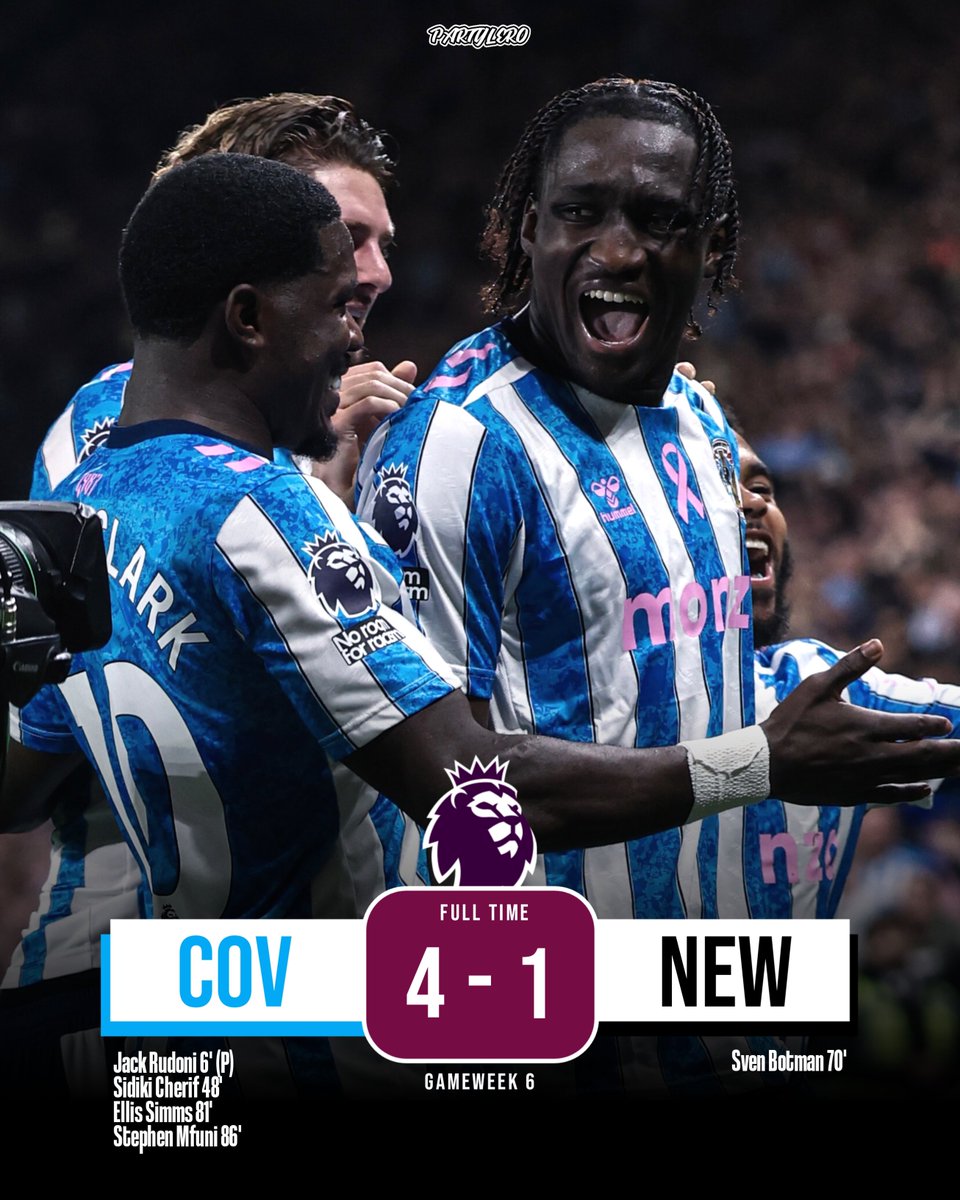 partylero_fpl's tweet photo. 📍FT!

#COVNEW 4-1
⚽Rudoni, Cherif, Simms, Mfuni - Botman
🅰️Cherif, Dasilva, Asante, Van Ewijk - Nico
🅱️Cherif(3), Nico(2), Simms(1)
🛡Thomas, Van Ewijk, Yirenkyi - Botman

Unexpected score, sehat-sehat captainers NU. Penutup yang sangat apa😭 https://t.co/RXwvQcHQzB