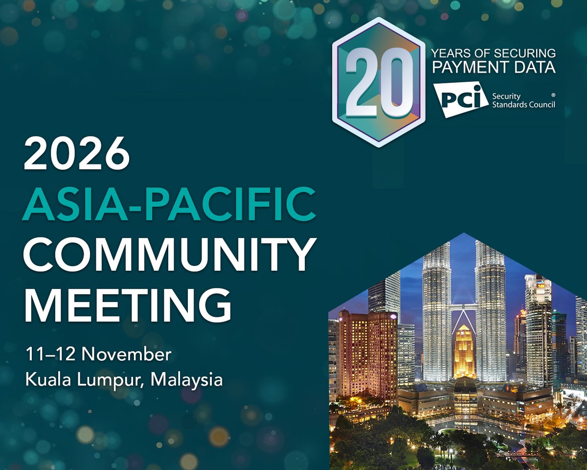 PCISSC's tweet photo. π Kuala Lumpur is calling!
The payment security community comes together 11β12 November for #PCIAPCM26.
Join us for two days of timely discussions, new perspectives, industry expertise and connection.
Register: https://t.co/UOHxmUNKQt
#PCISSCTurns20 https://t.co/V53pcfAyNO