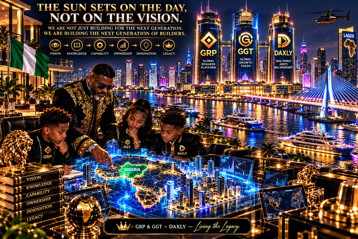 Trillionaire46's tweet photo. ππ³π¬ THE SUN SETS. THE VISION DOESN'T.
From Lagos to the world, tomorrow belongs to those preparing tonight.
π Knowledge is power.
π Ownership is purpose.
π Innovation is progress.
ποΈ Legacy is the mission.
GRP & GGT Γ DAXLY
π Living the Legacy.
#GRP #GGT #DAXLY #Africa
https://t.co/B6Um7fvPtU
https://t.co/E7GJDaBkCK