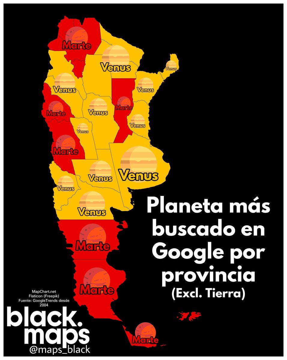 maps_black's tweet photo. Planeta 🪐 más buscado en Google en cada provincia de Argentina 🇦🇷 https://t.co/s4y87cPtU3