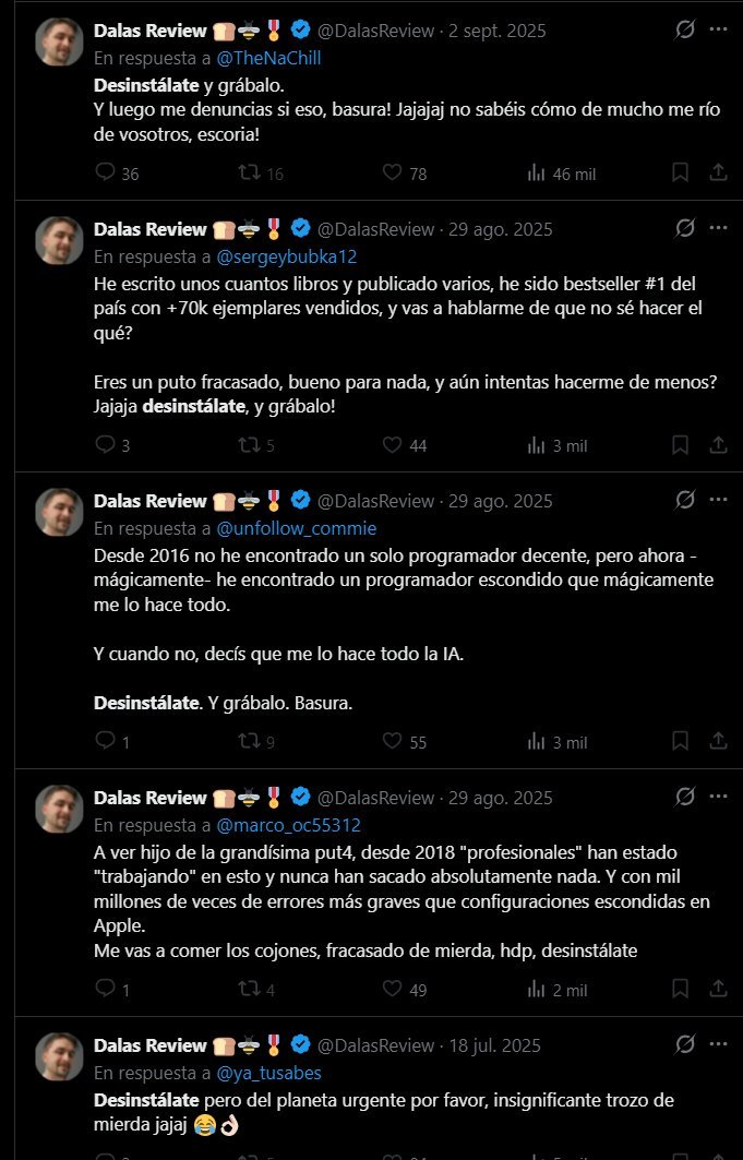 Doompopkiller's tweet photo. @yoss16332440072 @otracaradmiamor @DalasReview Tremenda alucin que eres. Dalas es un puto llorón que se la pasa diciéndole "desinstalate" a cualquiera que se digne a criticarlo cuando no tiene razón. No cabe duda que por tu forma de redactar y expresarte eres igual de deficiente mental que el. https://t.co/716XZbRMDk