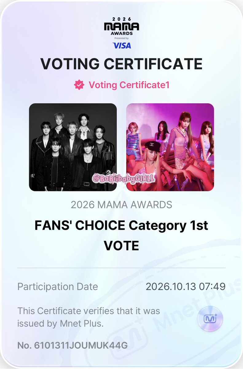 BaBiibabyGIRLL's tweet photo. I vote #BTS for Fan’s Choice Male at #2026MAMAVOTE 

https://t.co/3hQODTHbhJ https://t.co/ghFYaByGFw