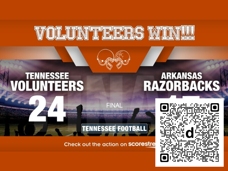 SourceSumner's tweet photo. Tennessee Rallies Past Arkansas 24-17 dlvr.​it/TVtjrS https://t.co/jlTX5SulPl