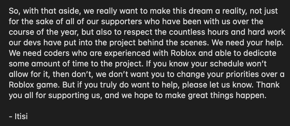 RavagedRealms's tweet photo. Hey all, this is Itisi, owner of RaRe speaking.
I'm going to level with you all, and before we read this, NO, THIS ISN'T BAD NEWS. This is a reach out for help.
#Ravagedrealms #robloxdev #juggernaut #roblox #glaghorsesimulator50billion https://t.co/ONQk7PO5Ew