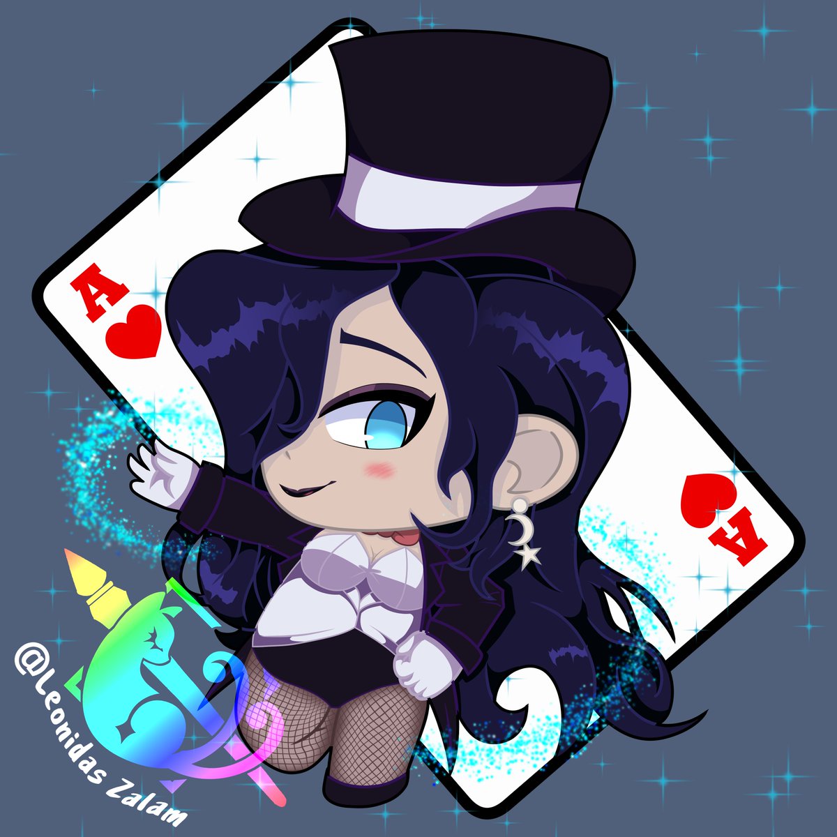 Leonidas_Zalam's tweet photo. Day 12: We return to the world of comics. Zatanna, a powerful magician who has been adapted into numerous animated series, is the form in which I first encountered her. #arttrober2026 #zatanna #DComics #chibiart https://t.co/UPj49b7HOx