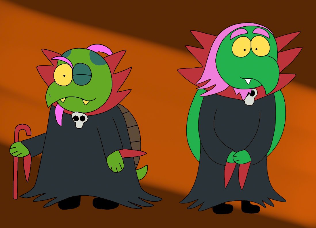 ari_bat_'s tweet photo. Vampire Alvin &amp; Gerson since it's scary month
#deltarune #gersonboom #alvinboom https://t.co/8Zp4yw78MZ