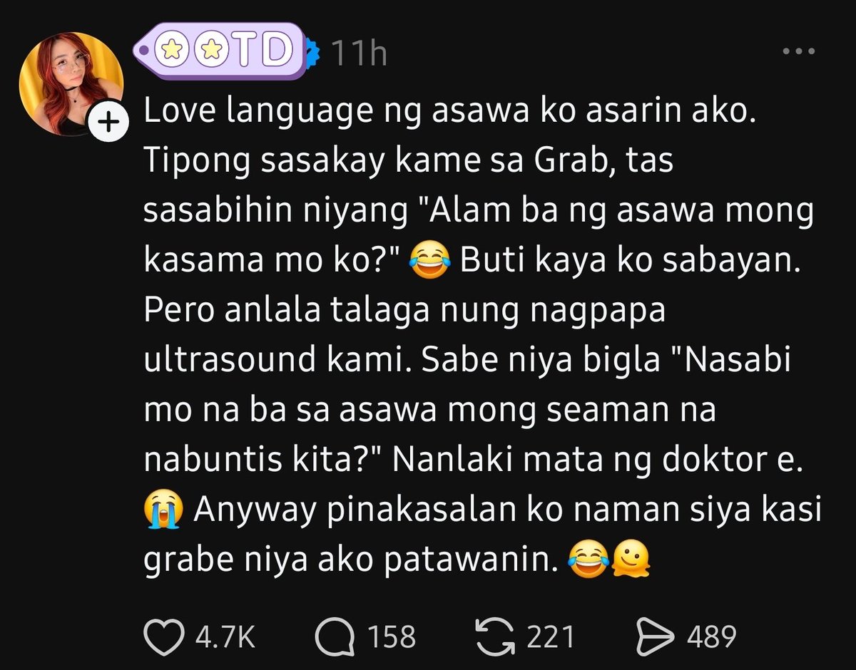 dhumzkie8's tweet photo. Lakas maka role playing ang trip ng mag asawa hahaha..  nag jibe trip nila 🫶😂 https://t.co/p7CMSsPaO7