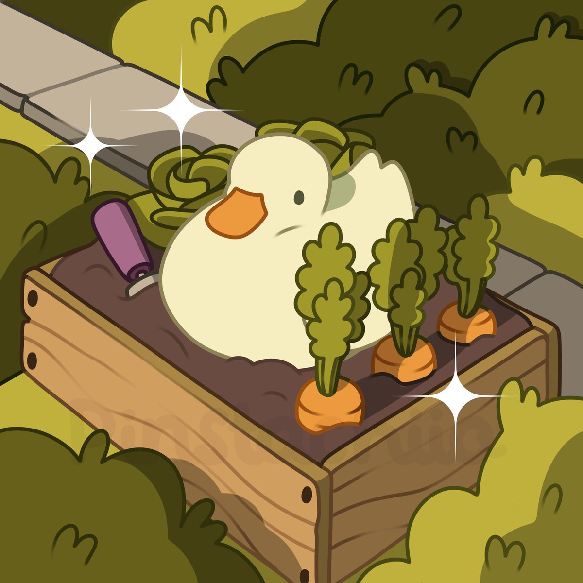 pinstachiio's tweet photo. Veggie patch duck 🦆🥦🥕🥬 I drew this more than 2 years ago! 🫪 I gotta make more duck art 🏃‍♀️‍➡️✍️ https://t.co/pjAjQMeCYr